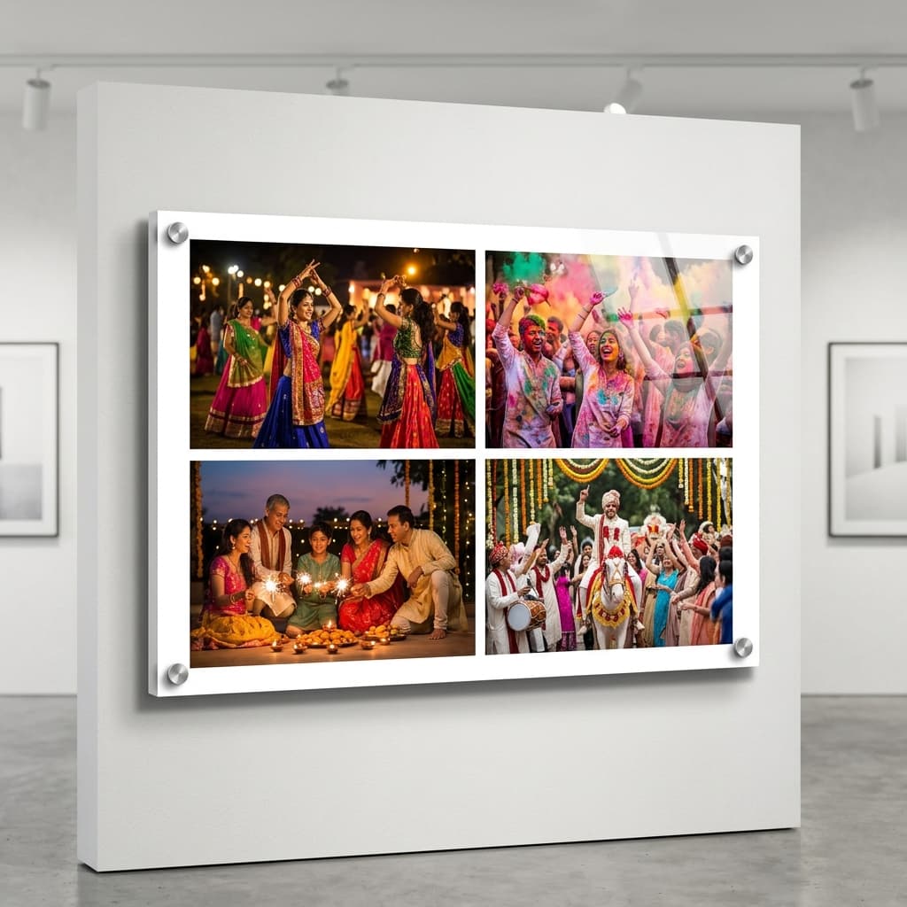 Acrylic Glass Floating Modern Square Print