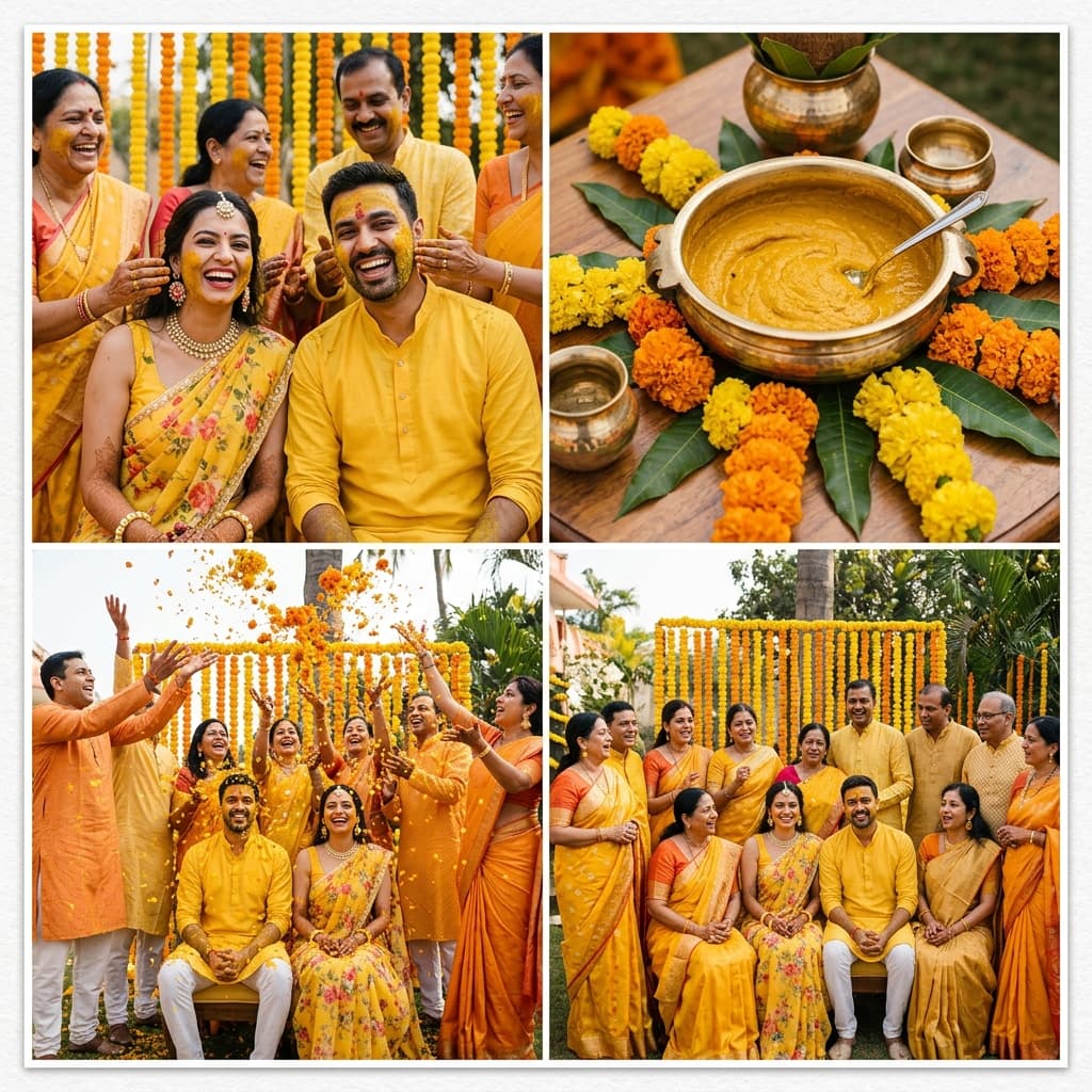 Haldi Ubtan & Marigold Floral Splash grid